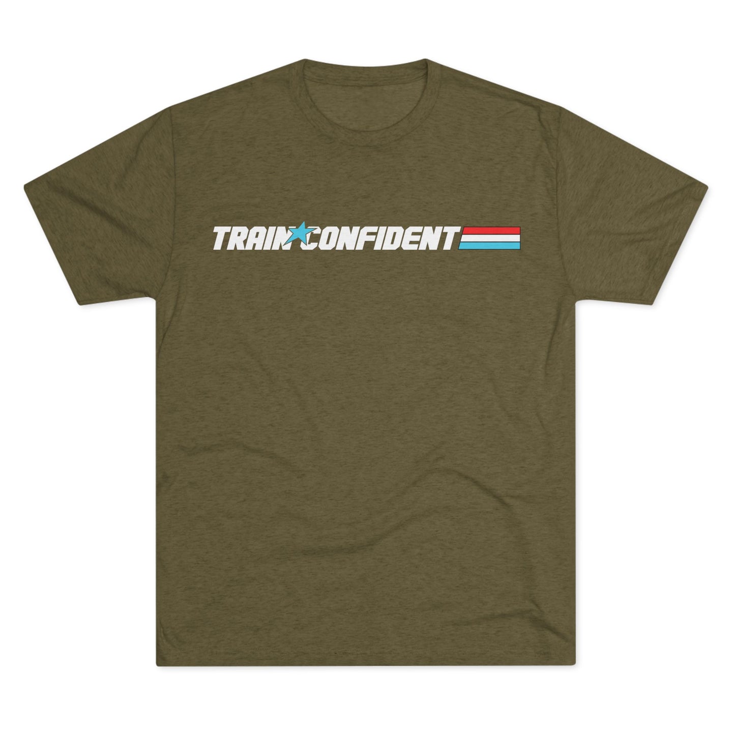 Train Confident Unisex Tri-Blend Crew Tee - Motivational Fitness Shirt