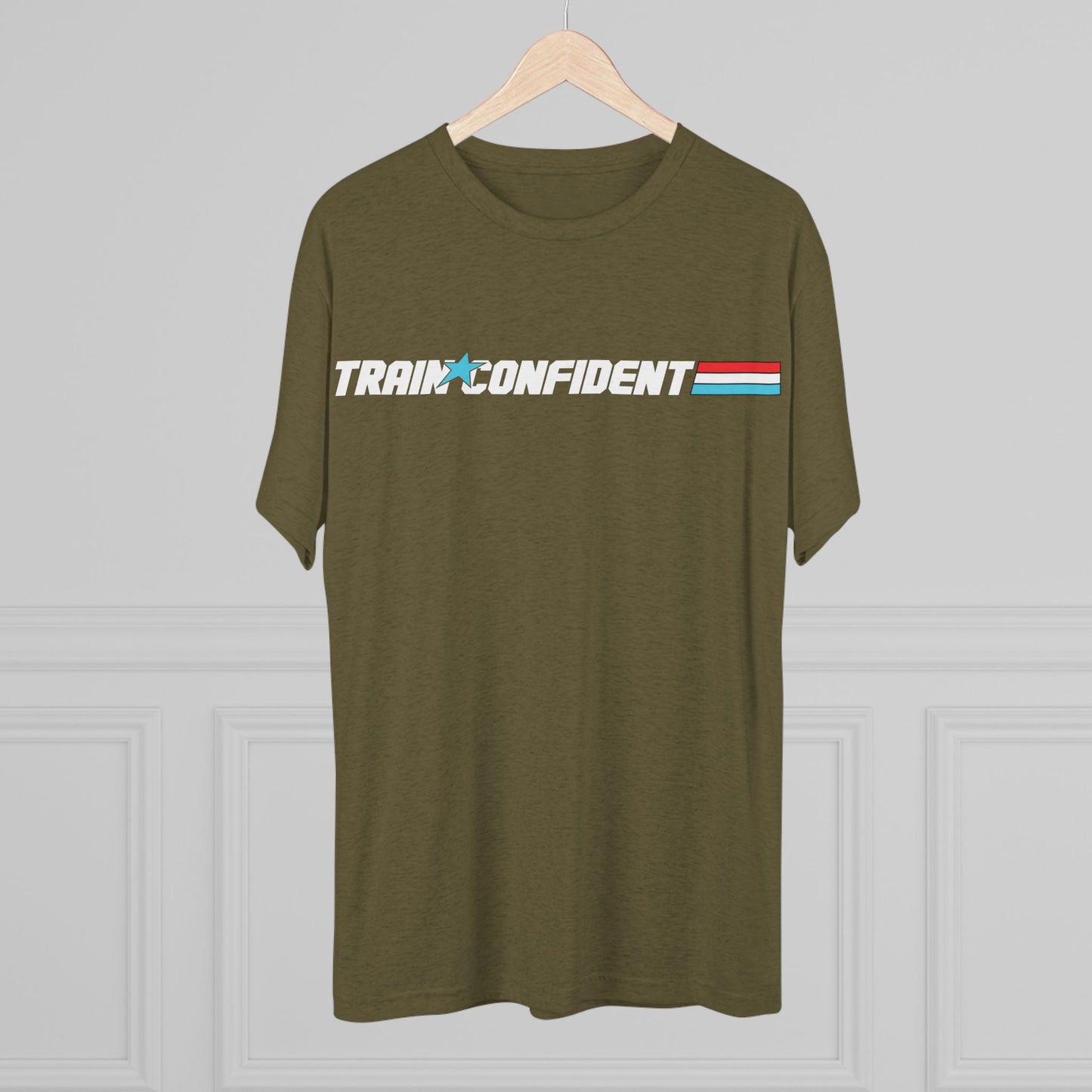 Train Confident Unisex Tri-Blend Crew Tee - Motivational Fitness Shirt