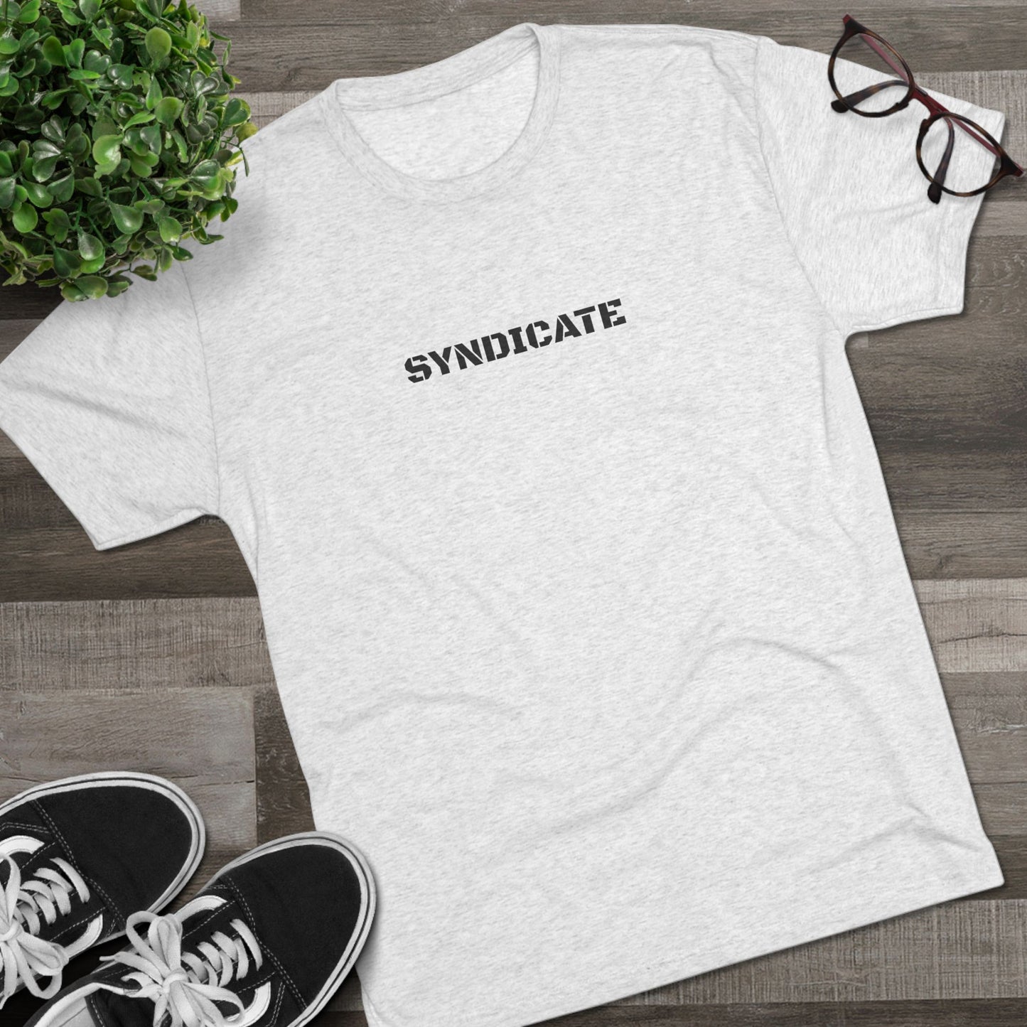 Syndicate Graphic Tee, Unisex Crew Shirt, Casual Streetwear, Edgy Fashion, Gift for Him/Her, Cool Comfortable Tee