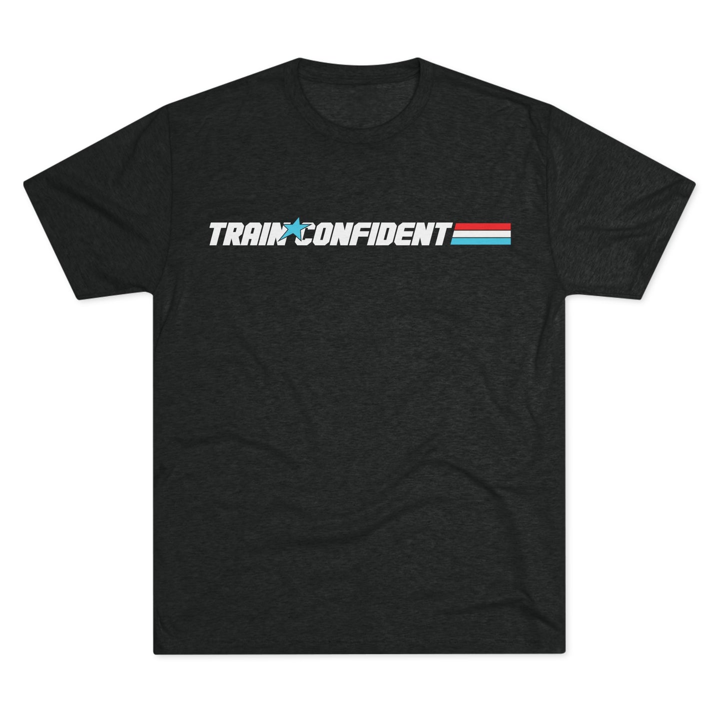 Train Confident Unisex Tri-Blend Crew Tee - Motivational Fitness Shirt