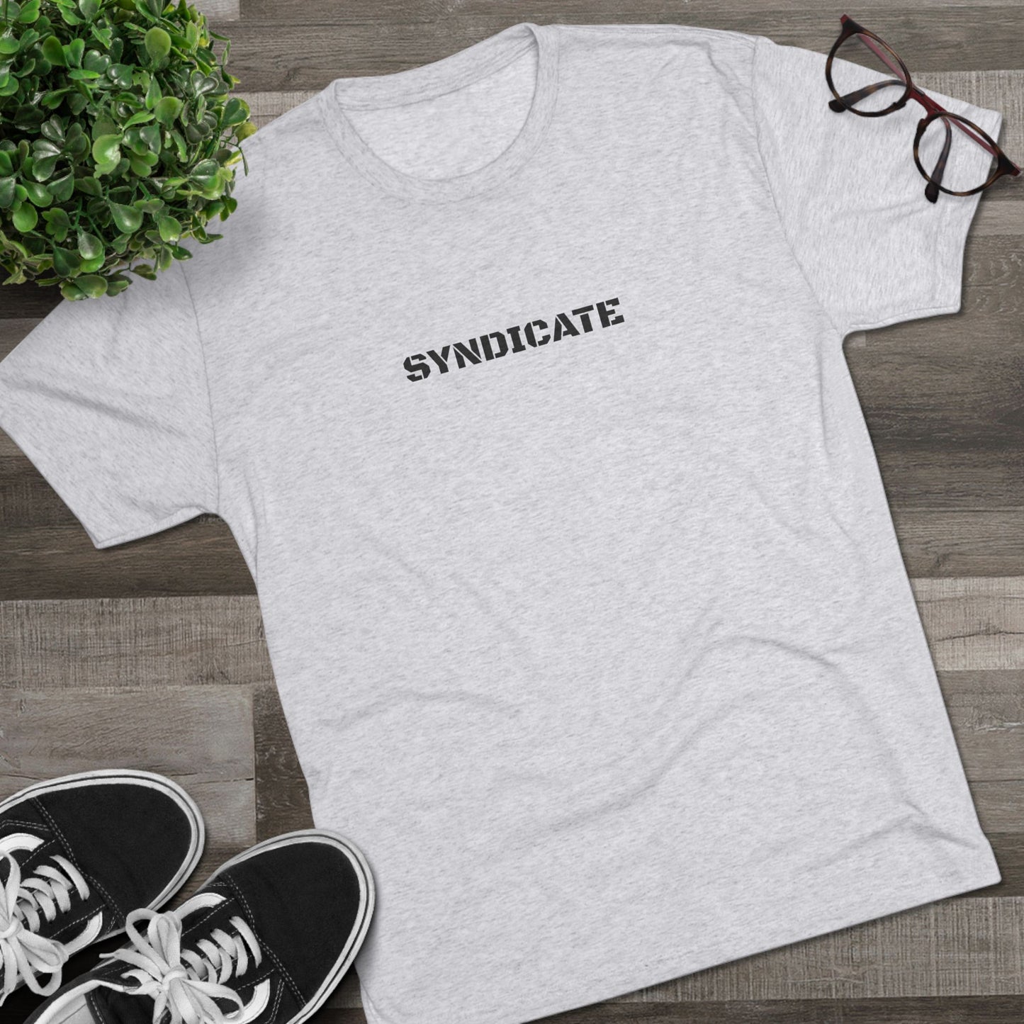 Syndicate Graphic Tee, Unisex Crew Shirt, Casual Streetwear, Edgy Fashion, Gift for Him/Her, Cool Comfortable Tee