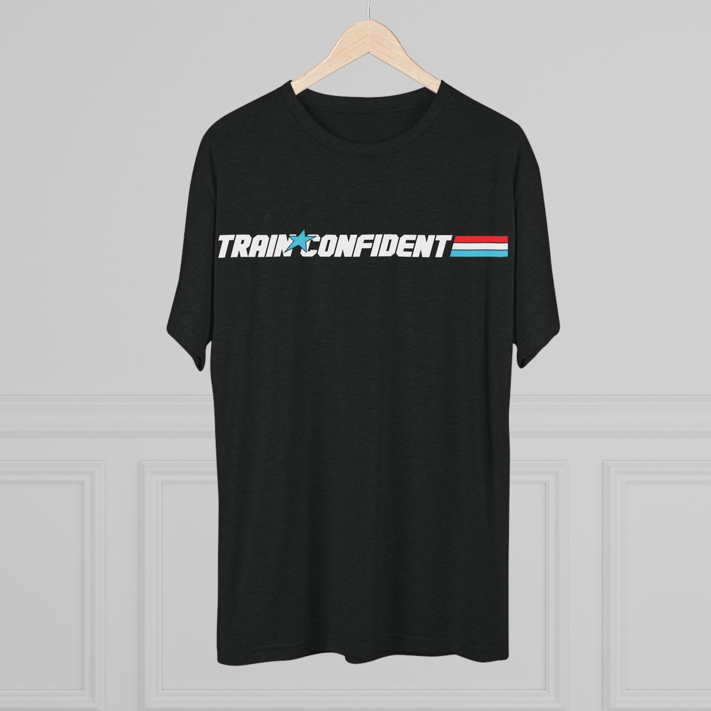 Train Confident Unisex Tri-Blend Crew Tee - Motivational Fitness Shirt