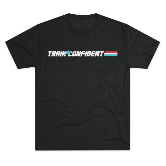 Train Confident Unisex Tri-Blend Crew Tee - Motivational Fitness Shirt