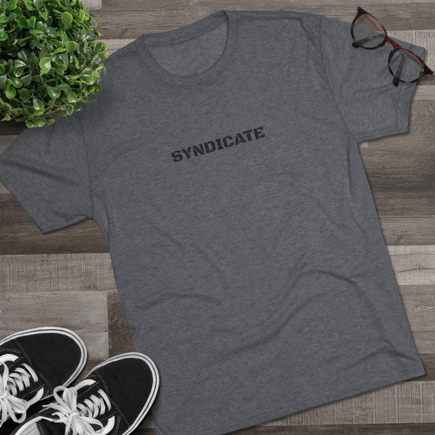 Syndicate Graphic Tee, Unisex Crew Shirt, Casual Streetwear, Edgy Fashion, Gift for Him/Her, Cool Comfortable Tee